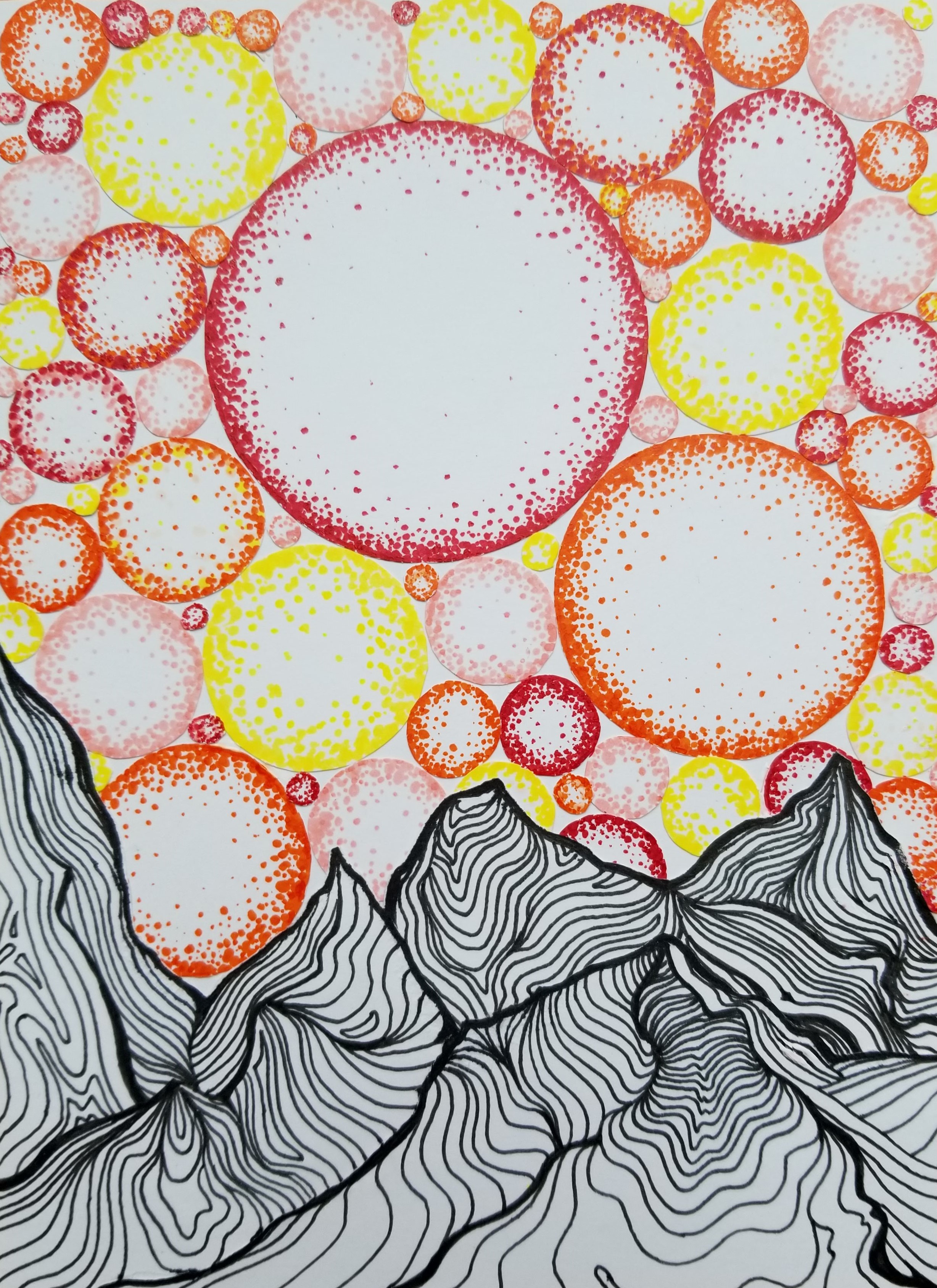 Rise of Thousand Suns | Mixed Media / Topographic & Pen Pointalism